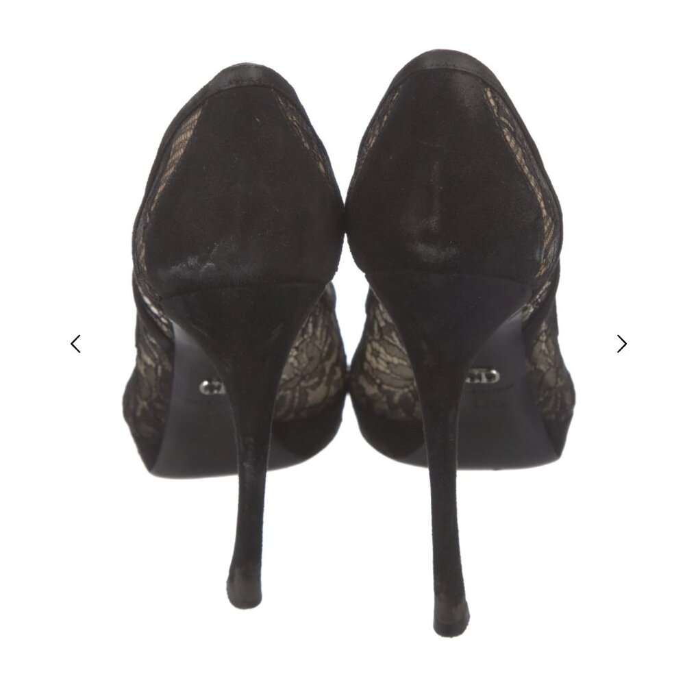 Dior Black Lace Peep-Toe Heels - Picture 9 of 14